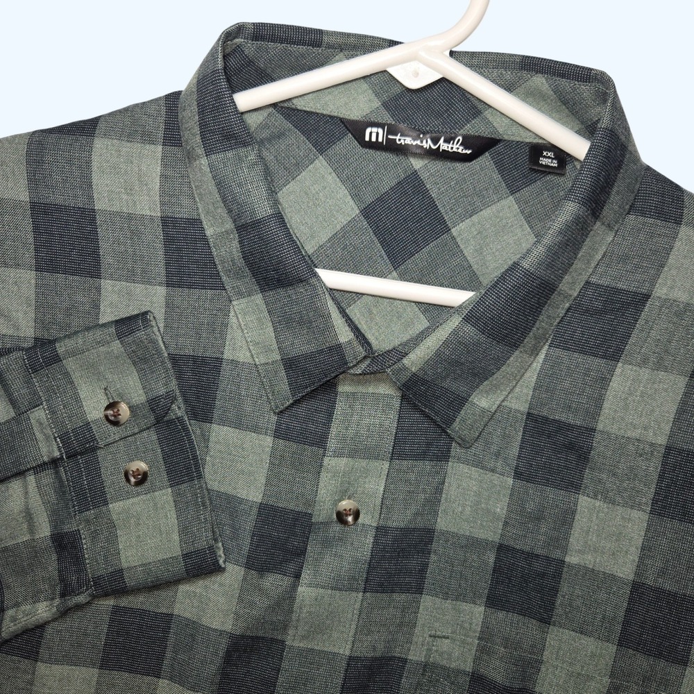 Travis Mathew Half Moon Bay Buffalo Check Mens XXL Button Down Shirt 1MY579